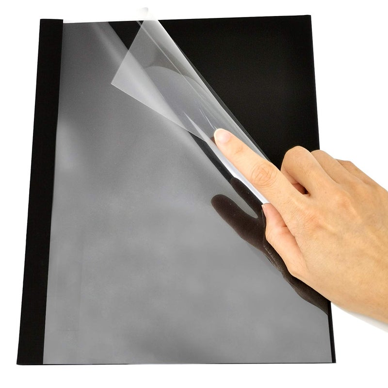 RAYSON TBC6-25-BK Thermal Binding Covers, 1/4 Inch, Black, Letter Size Holds 55 Sheets, 25 Pack - Image 2